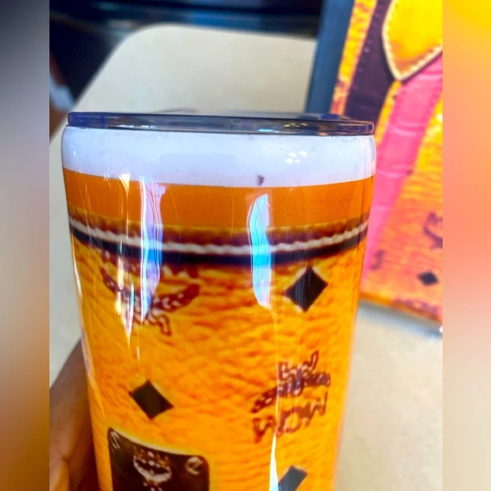 NOTEBOOK & TUMBLER: Orange and Pink Tumbler w/Matching Notebook, NWOT